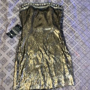 Gold sequin dress